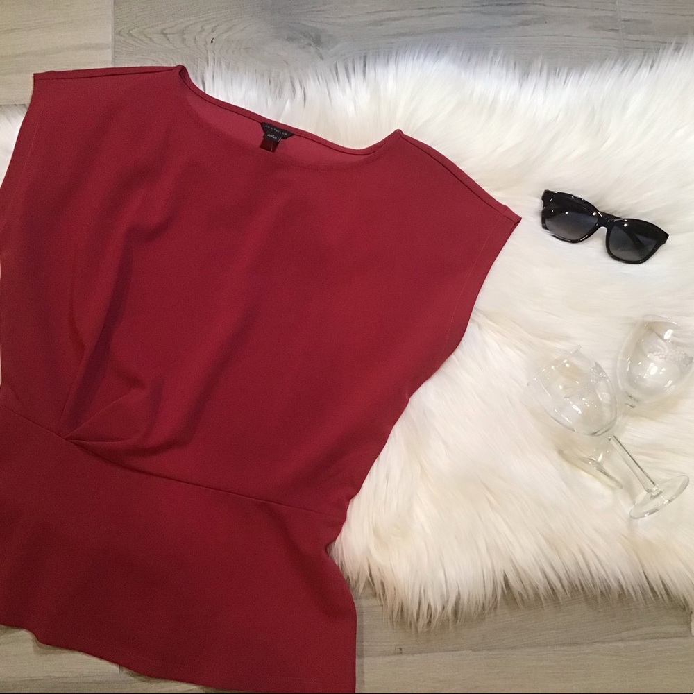 Ann Taylor Matte Jersey Peplum Top